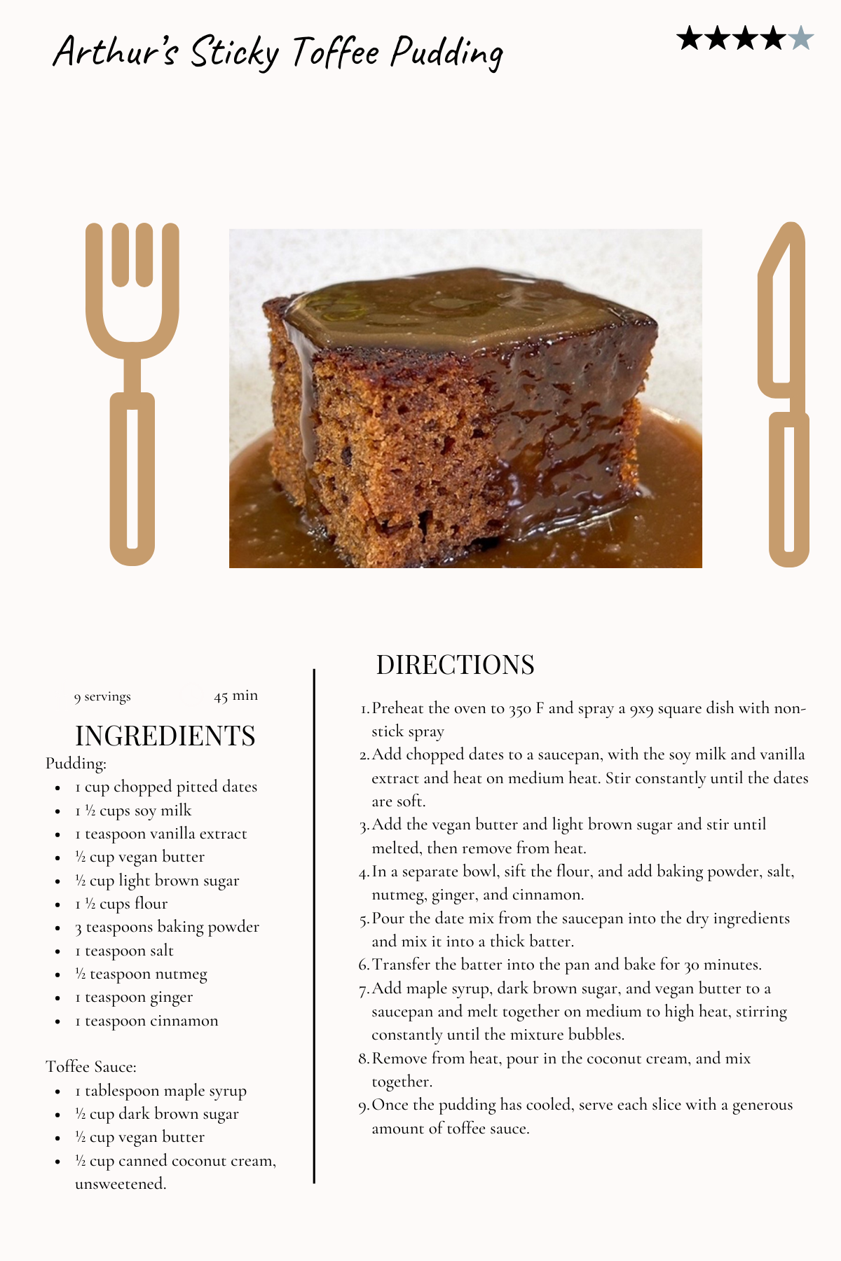 Arthur’s Sticky Toffee Pudding – Kay's Cakes